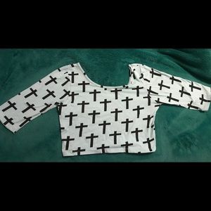 3/4 Sleeve Crop Top
